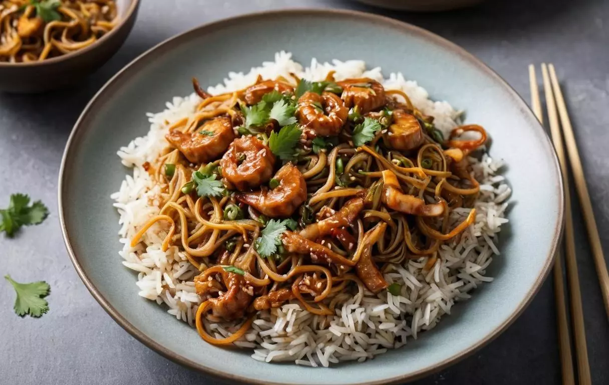 Servir chaud, accompagné de riz parfumé ou de nouilles asiatiques