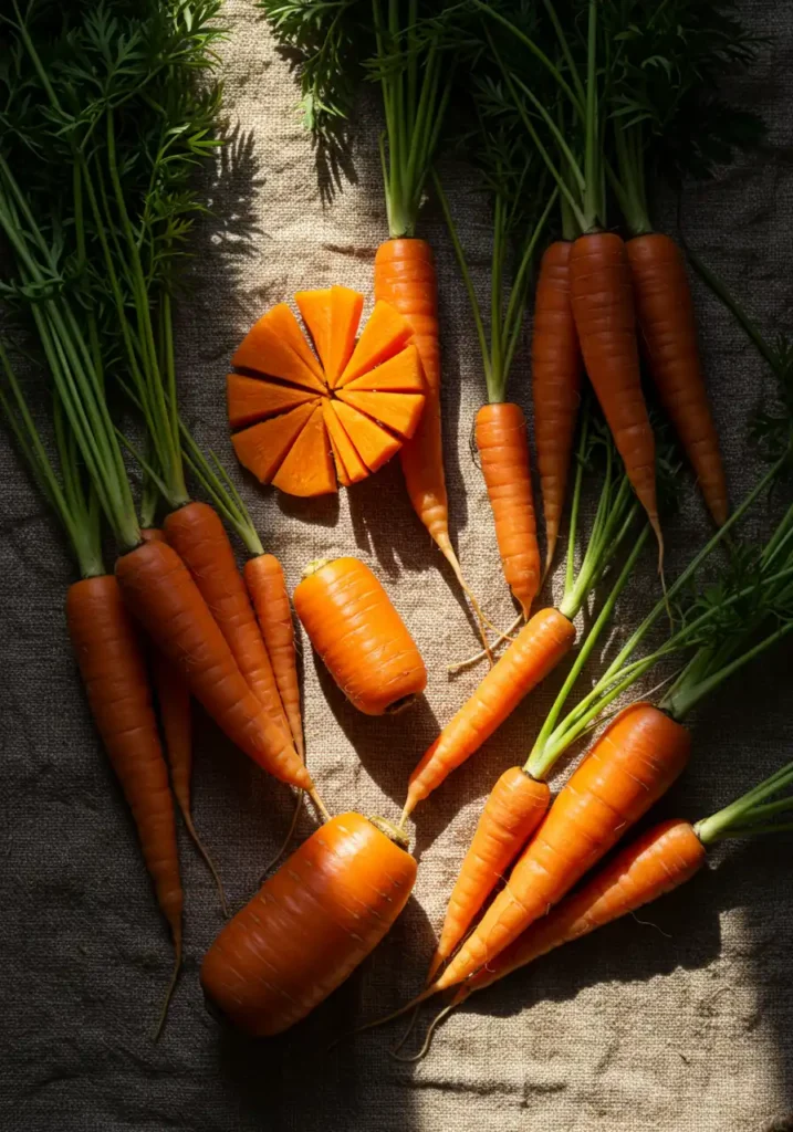 Variétés de carottes fraîches utilisées dans la recette de bœuf carottes
