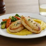 Escalope de dinde savoureuse avec accompagnement coloré