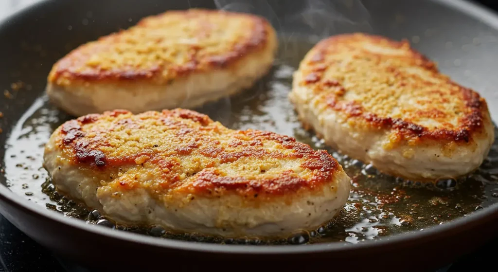 Escalope de dinde dorée dans une poêle