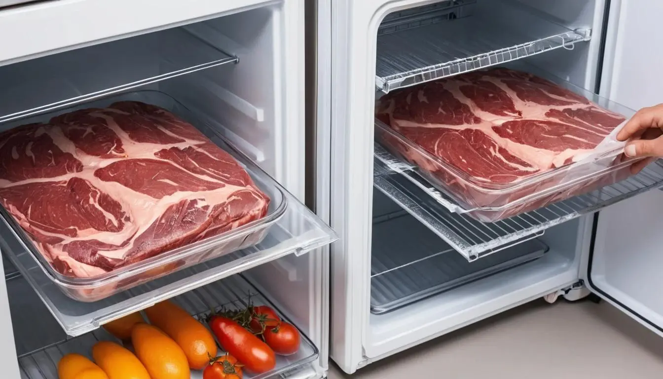 Jarret de bœuf conservé au réfrigérateur et au congélateur, bien emballé et prêt à être utilisé