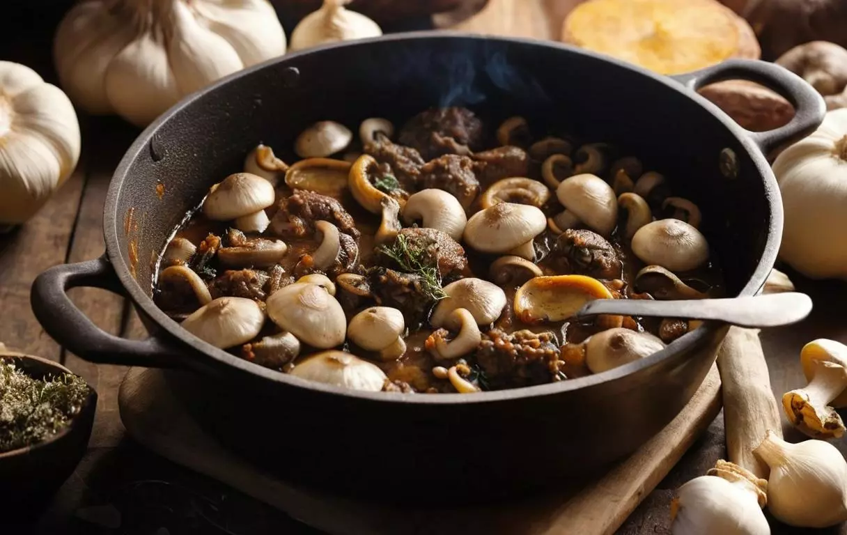 les champignons et les petits oignons grelots 