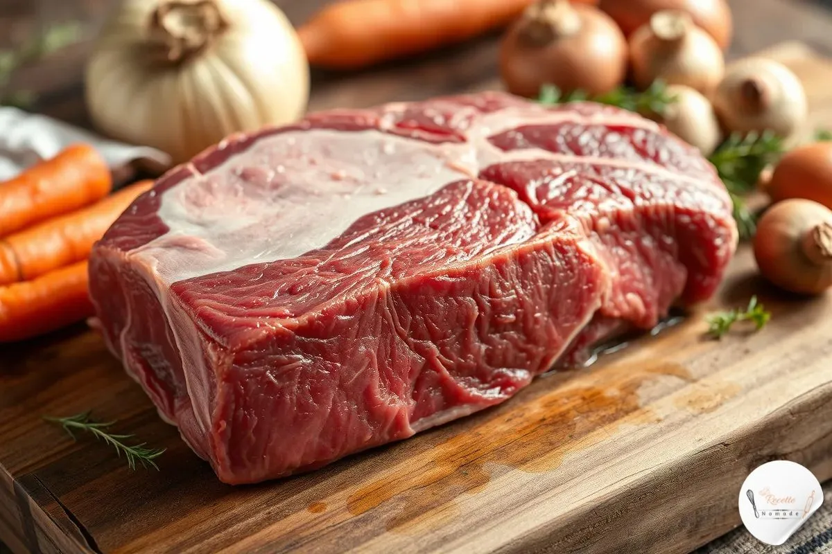 une image réaliste mettant en avant une pièce de bœuf de qualité,