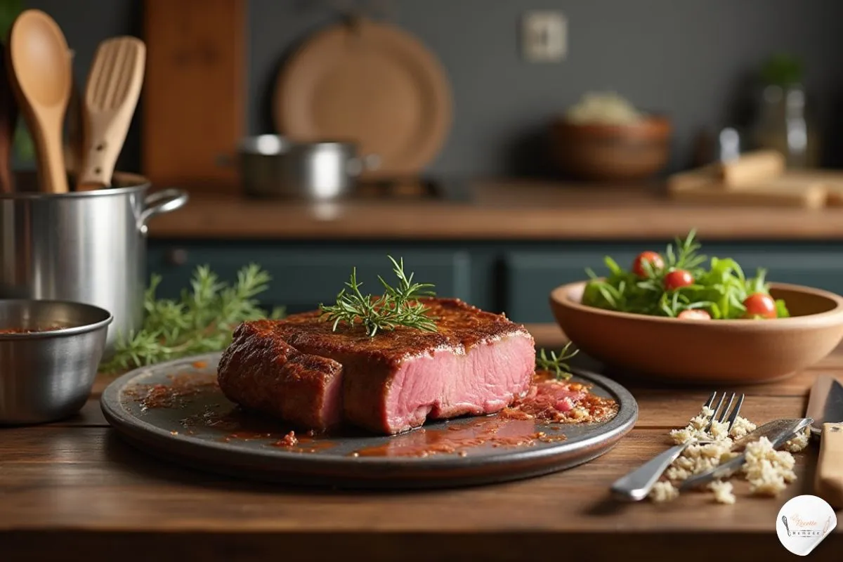 cuisine bien équipée avec tout le matériel nécessaire pour préparer un plat mijoté. jarret de boeuf recette