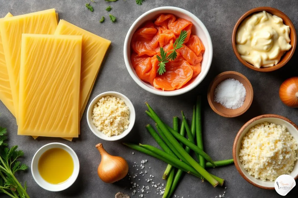 ingrédients nécessaires pour une lasagne saumon épinard