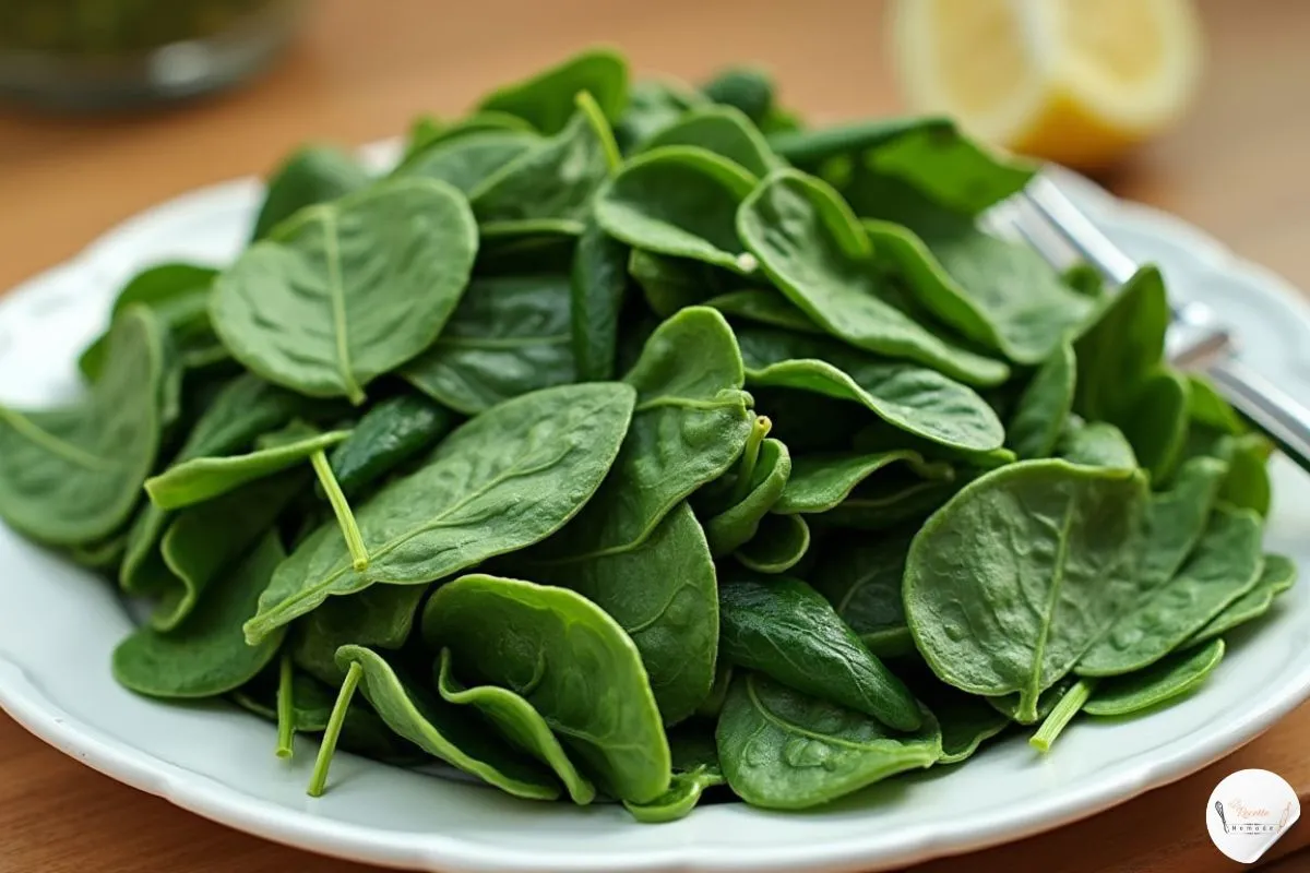 Créez un guide étape par étape pour préparer des épinards frais pour les lasagnes. Les étapes doivent inclure le rinçage des épinards sous l'eau froide