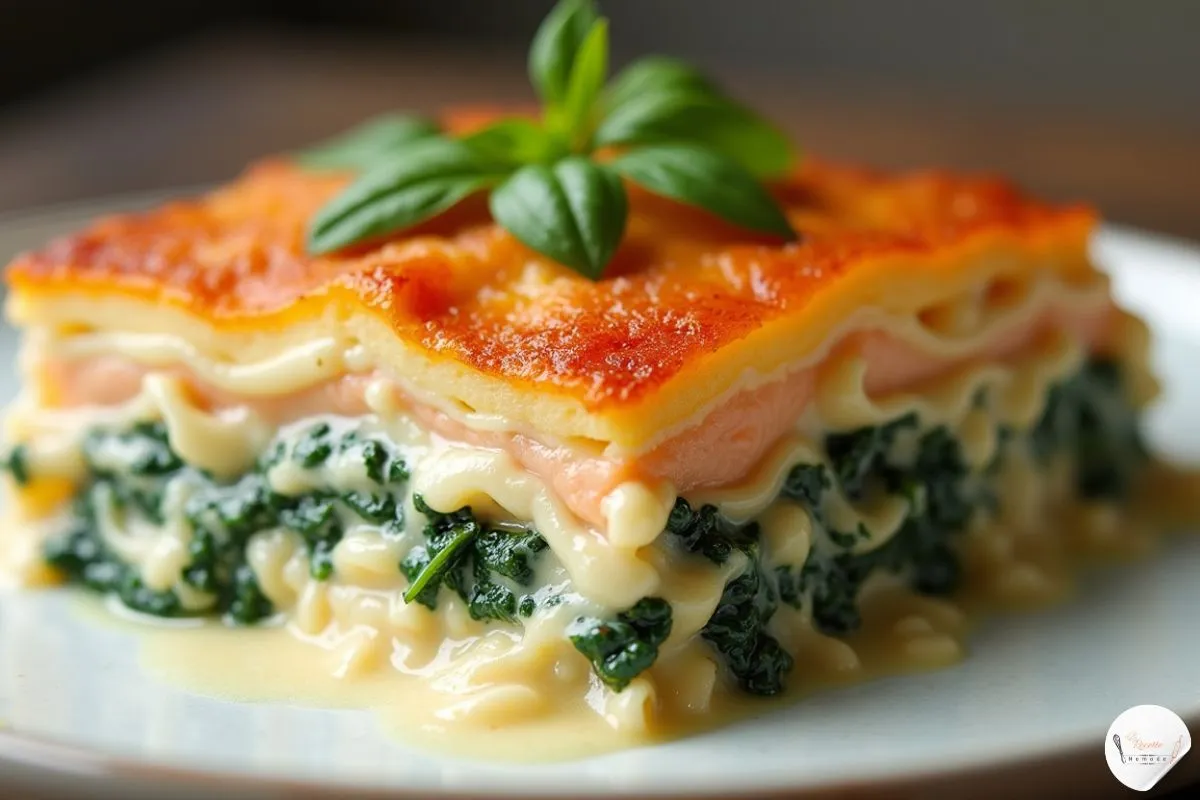 lasagne saumon epinard et aux épinards, une recette savoureuse et facile à préparer.