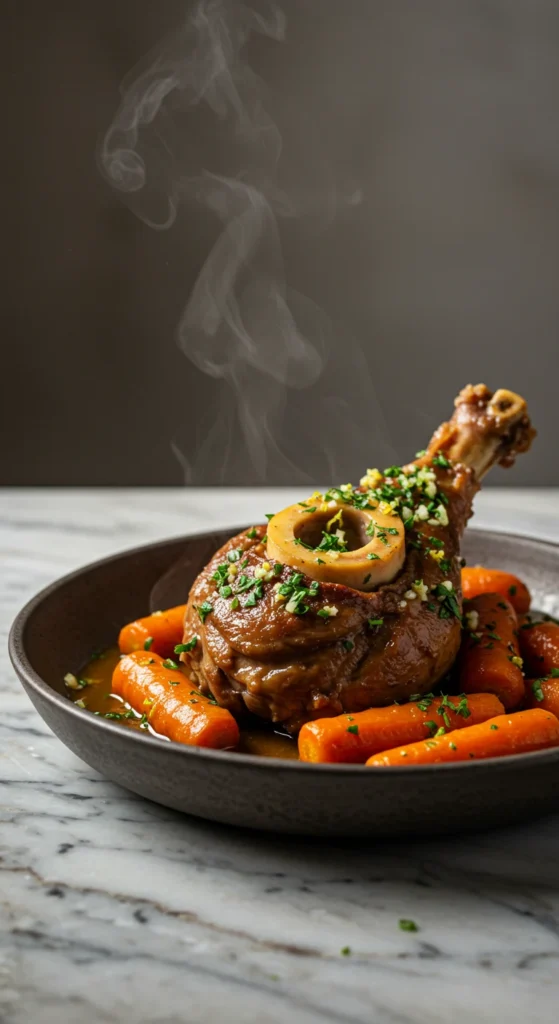 Osso buco de dinde au Cookeo servi avec sauce tomate et gremolata maison
