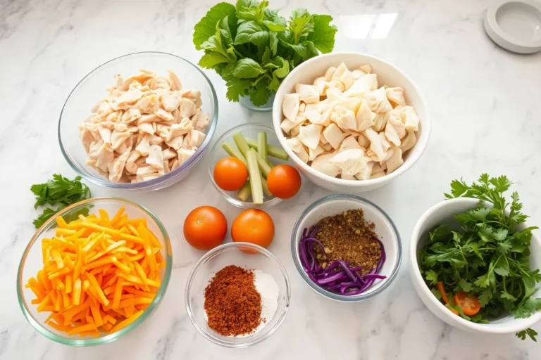 Chiquetaille de poulet Ingrédients frais prêts à être utilisés pour la recette