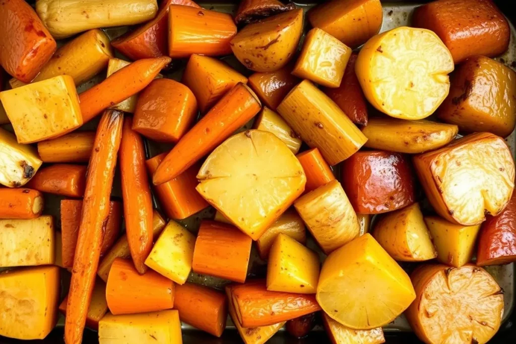 Légumes rôtis à la graisse de boeuf