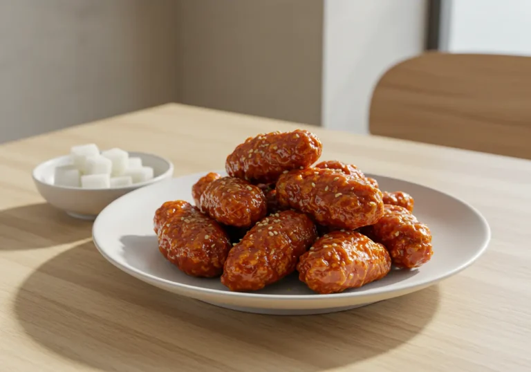 Poulet frit coréen dakgangjeong croustillant