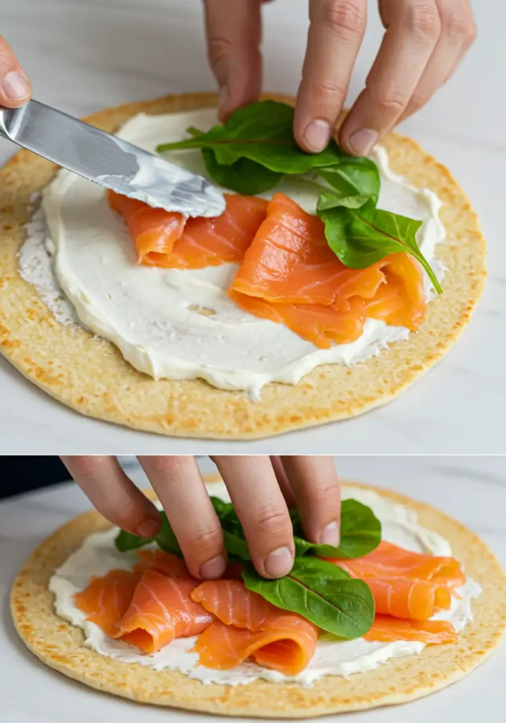 préparation wrap recette saumon étape par étape