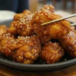 Poulet frit coréen dakgangjeong croustillant