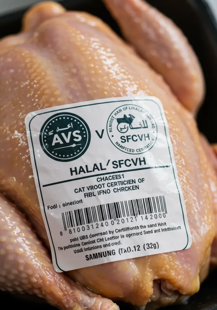 étiquette certification halal poulet