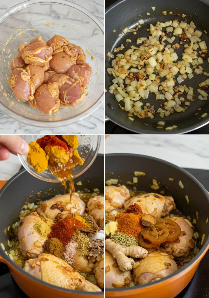 étapes recette tajine poulet citron confit