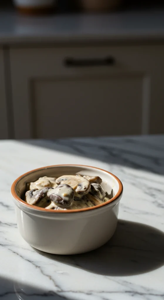 Champignons à la crème, accompagnement raffiné pour une côte de bœuf