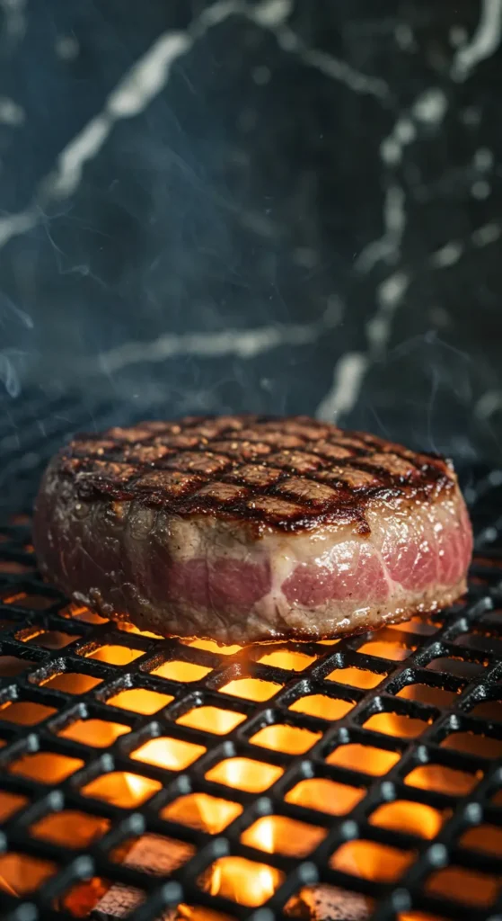 Côte de bœuf barbecue en saisie directe sur braises vives.