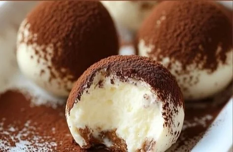 Billes de Tiramisu délicieuses et crémeuses prêtes à déguster