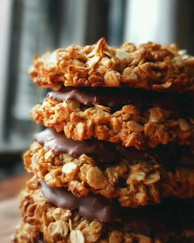 Biscuits aux flocons d'avoine frais et dorés sur une assiette.