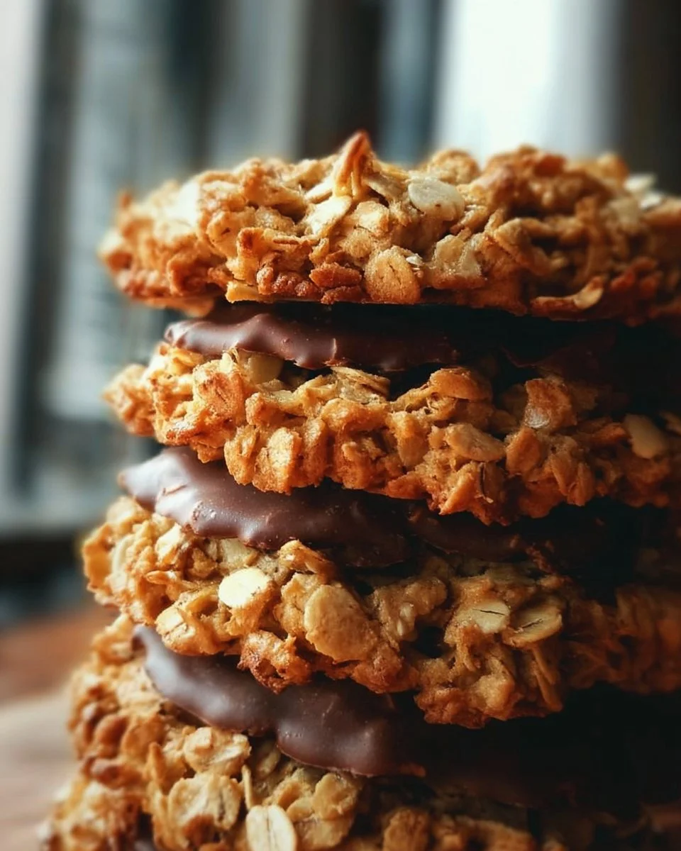 Biscuits aux flocons d'avoine frais et dorés sur une assiette.