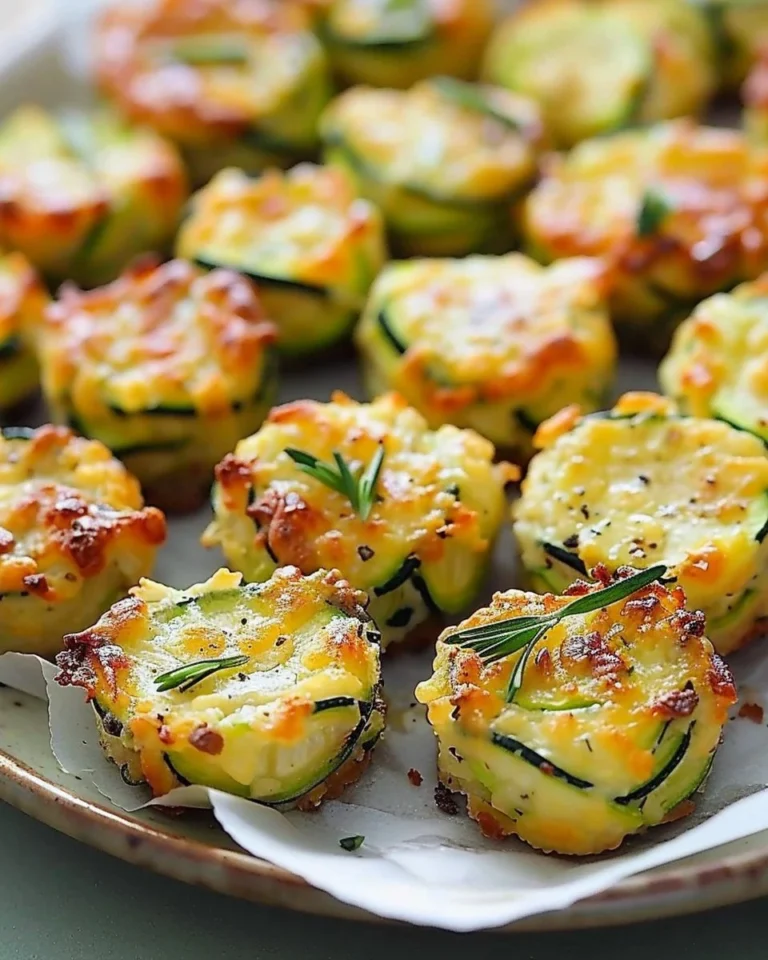 Bouchées savoureuses de courgettes et parmesan prêtes à être dégustées