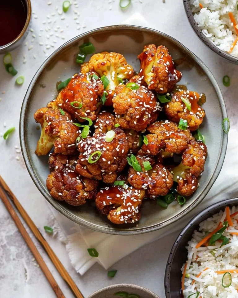Chou-fleur caramélisé au sésame et gingembre, plat savoureux et coloré