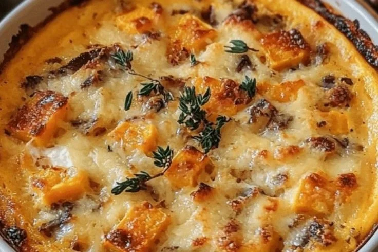 Clafoutis à la courge et au chèvre, un plat d'automne réconfortant