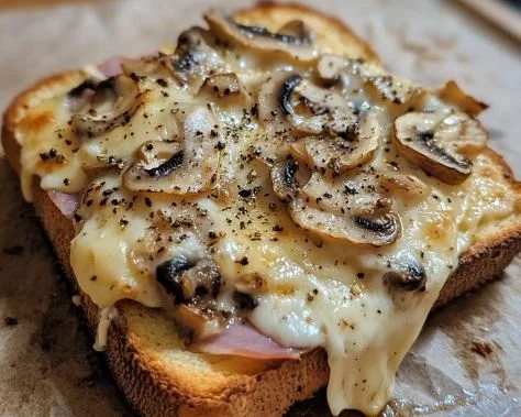 Recette de Croque-Monsieur aux Champignons, un plat savoureux et réconfortant.