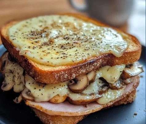 Croque-Monsieur Gourmand aux Champignons prêt à déguster