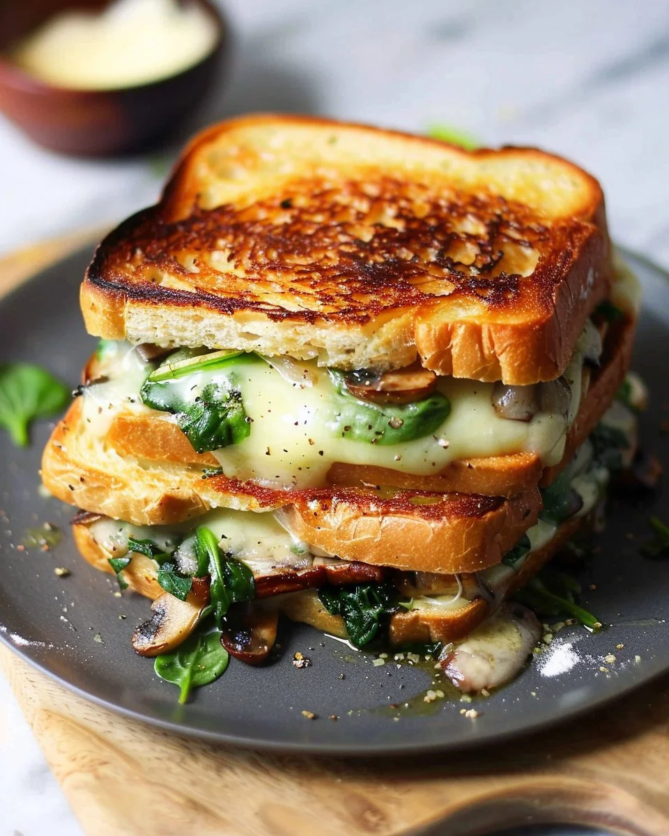 Croque-Monsieur Végétarien avec fromage et légumes frais