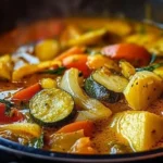 Un plat de curry de légumes coloré et appétissant, riche en saveurs et en vitamines.