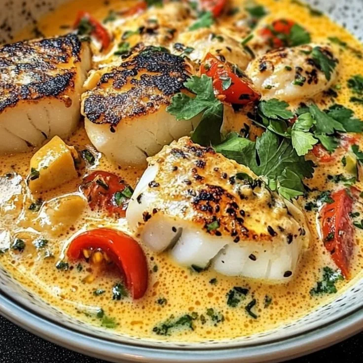 Curry de Poisson Blanc au Lait de Coco, plat savoureux et exotique