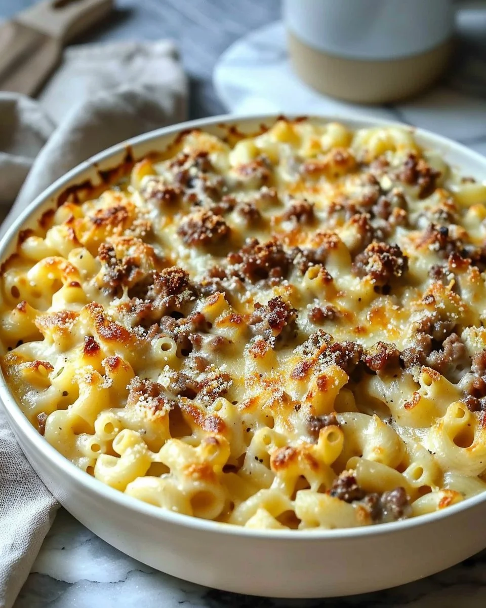 Gratin de Coquillettes à la Raclette avec viande hachée, plat savoureux et réconfortant