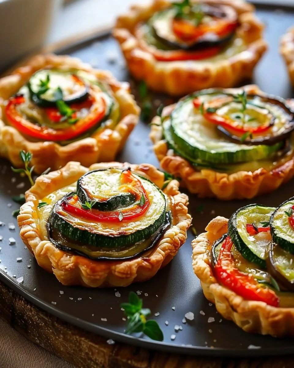 Mini tartelettes aux légumes colorées et appétissantes, idéales pour un apéritif.