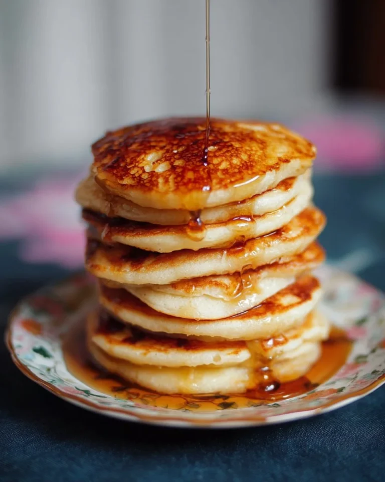 Pancakes américains moelleux garnis de fruits et sirop d'érable