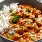 Recette savoureuse de Poulet Tikka Masala avec épices et sauce crémeuse.