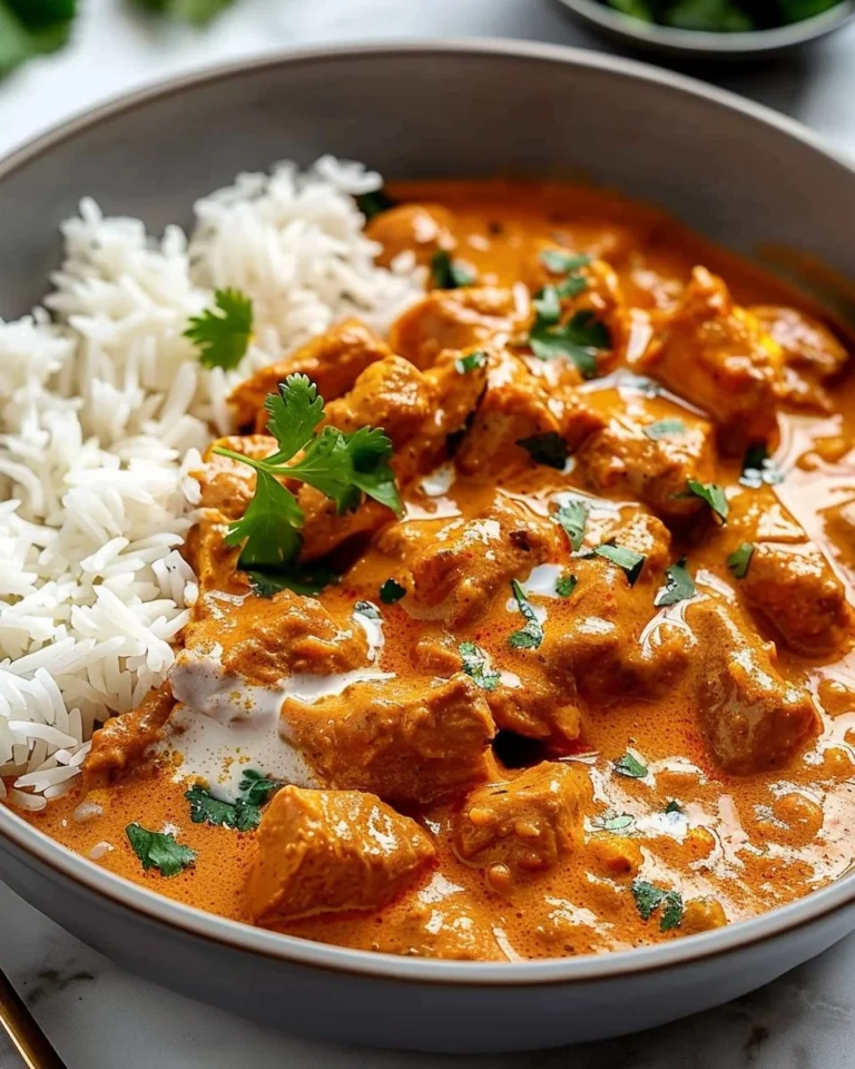 Recette savoureuse de Poulet Tikka Masala avec épices et sauce crémeuse.