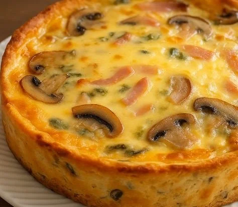 Quiche sans pâte au thon et champignons, recette savoureuse et rapide