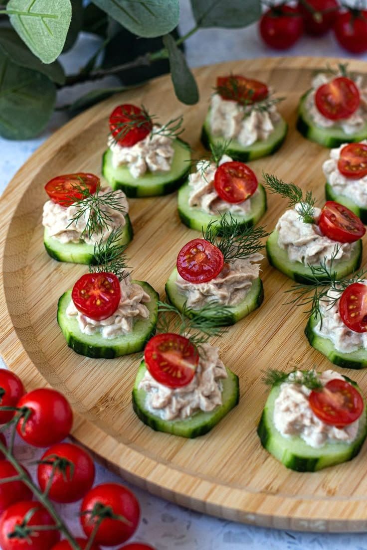 Toasts de Concombre au Thon et Tomates Cerises