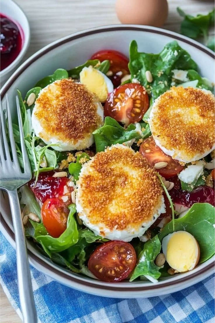 Salade De Chèvre Chaud Pané