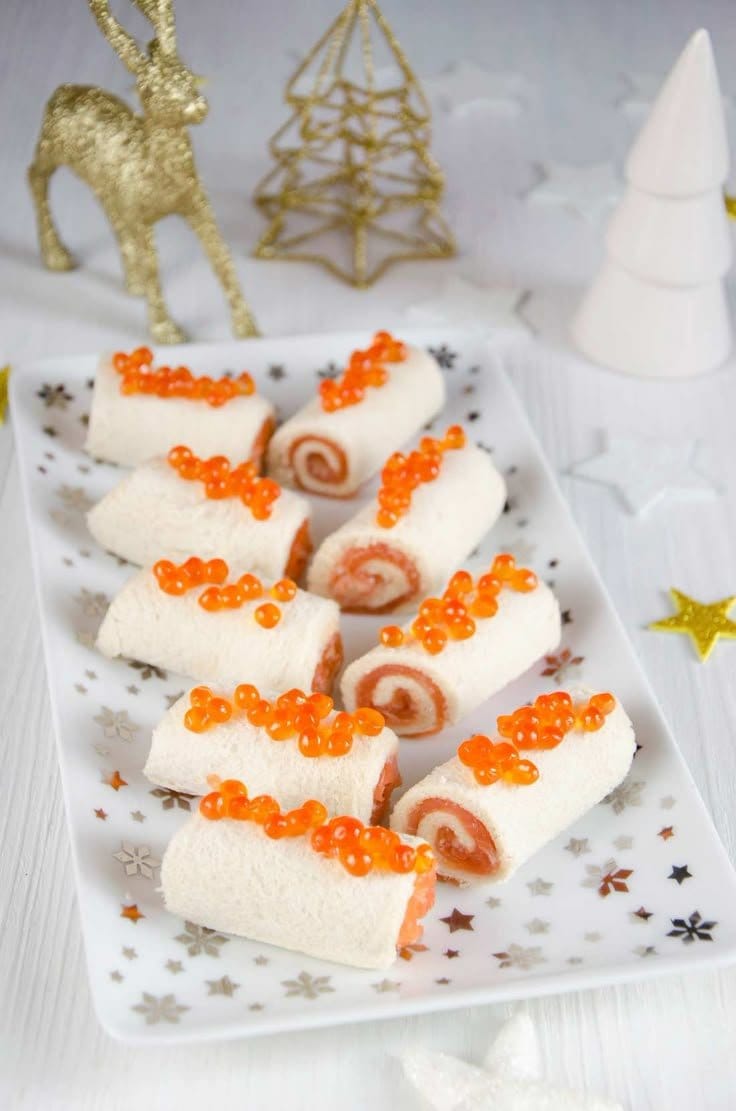 Mini bûches saumon et tarama