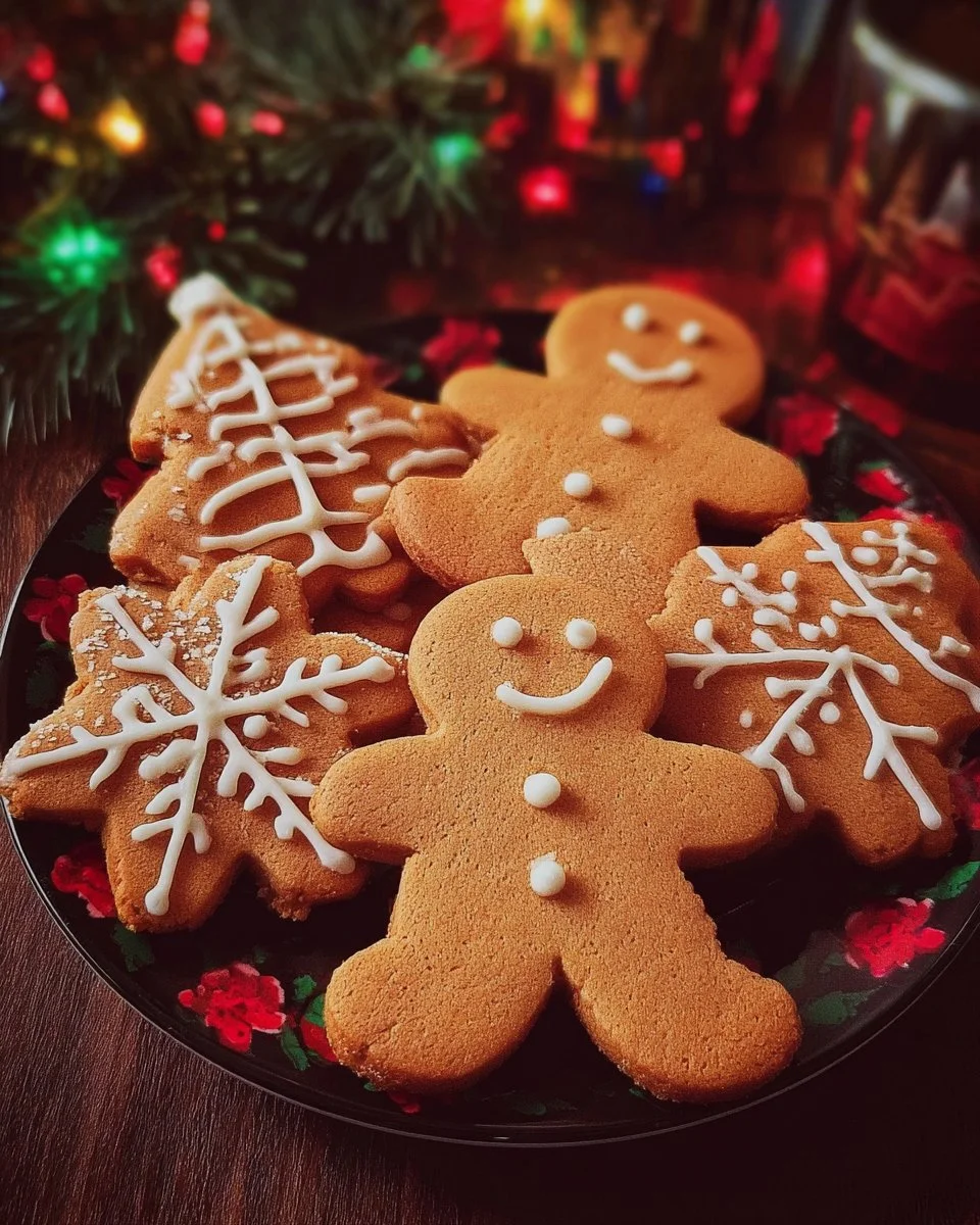 Biscuit Amanteigé de Noël doré et appétissant sur une assiette festive