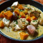 Blanquette de dinde aux marrons et potiron, un plat savoureux et réconfortant