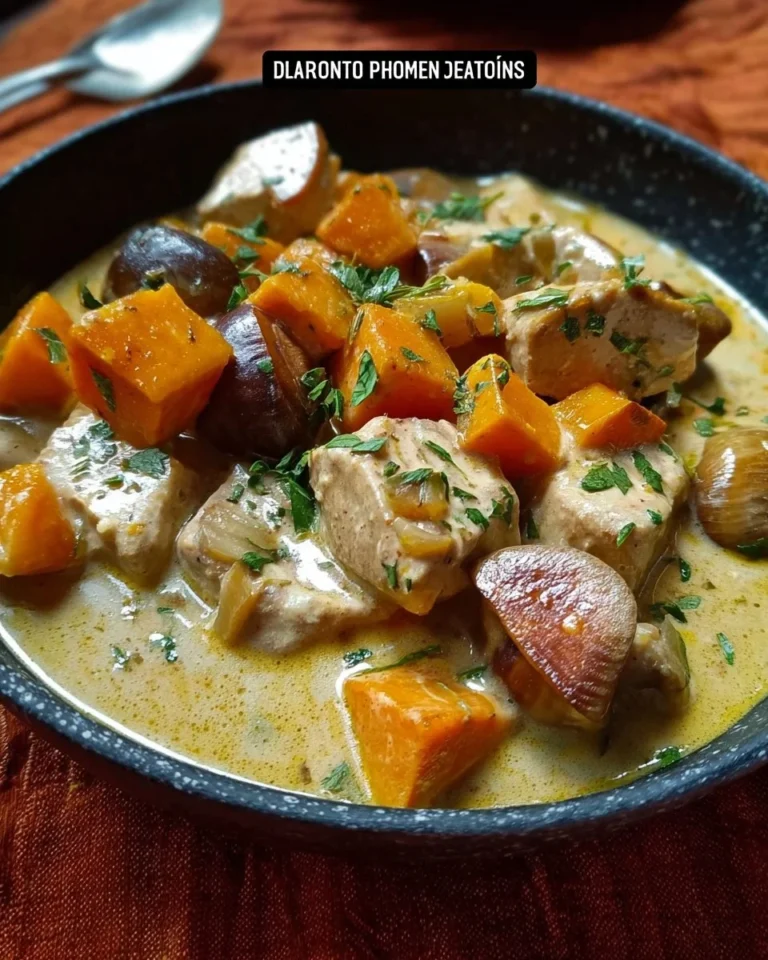 Blanquette de dinde aux marrons et potiron, un plat savoureux et réconfortant