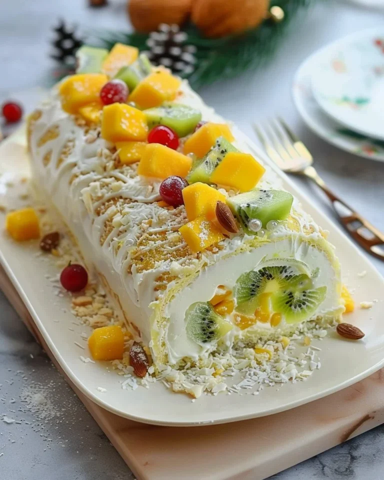 Bûche de Noël allégée décorée pour les fêtes de fin d'année