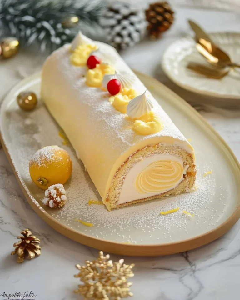 Bûche façon tarte au citron, un dessert frais et savoureux pour les fêtes