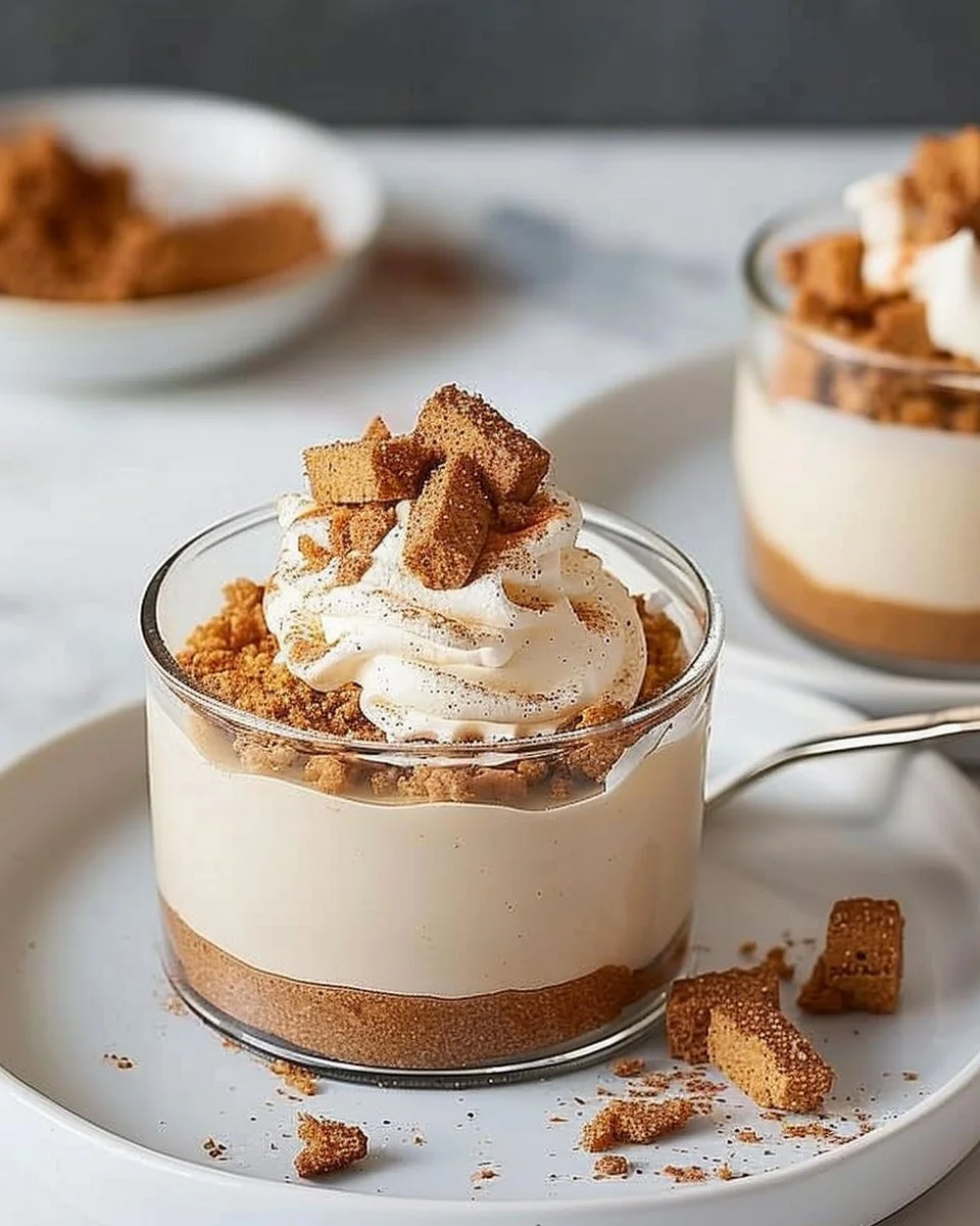 Crème aux speculoos servie dans un joli bol avec un biscuit sur le côté