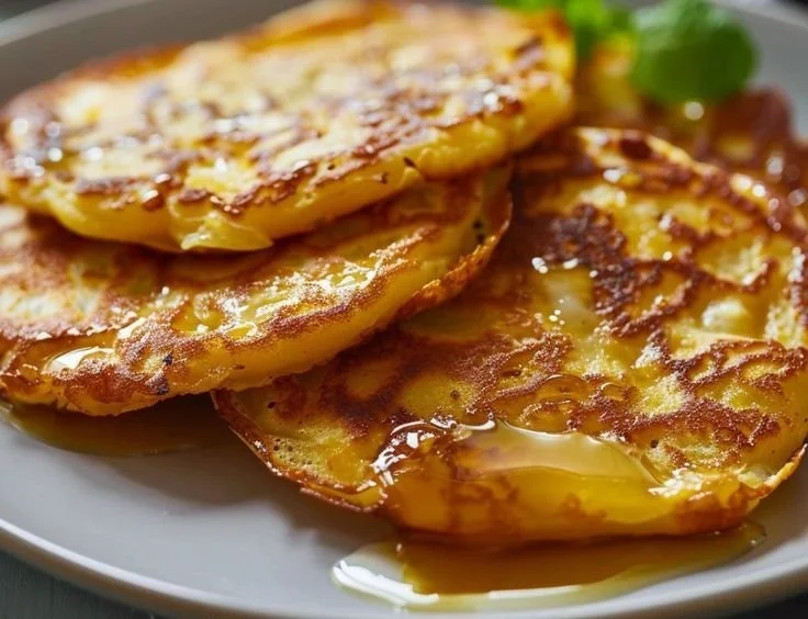 Crêpes de pomme de terre croustillantes servies avec une garniture délicieuse