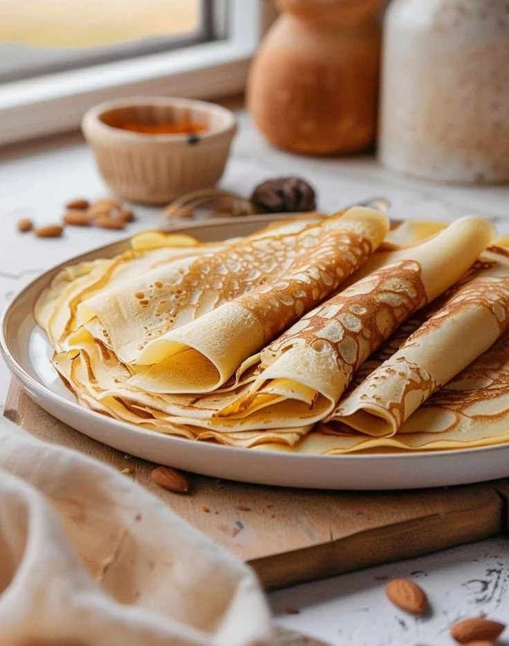 Délicieuses crêpes écossaises garnies et prêtes à être dégustées.