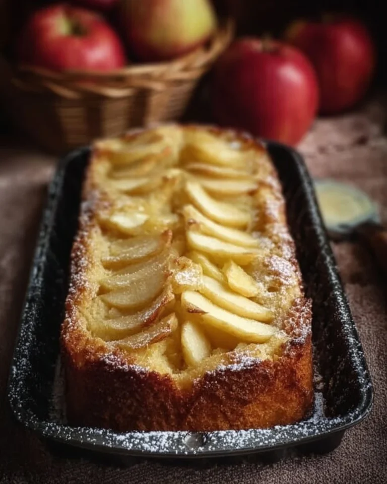 Gâteau Frangipane aux Pommes frais et appétissant sur une table